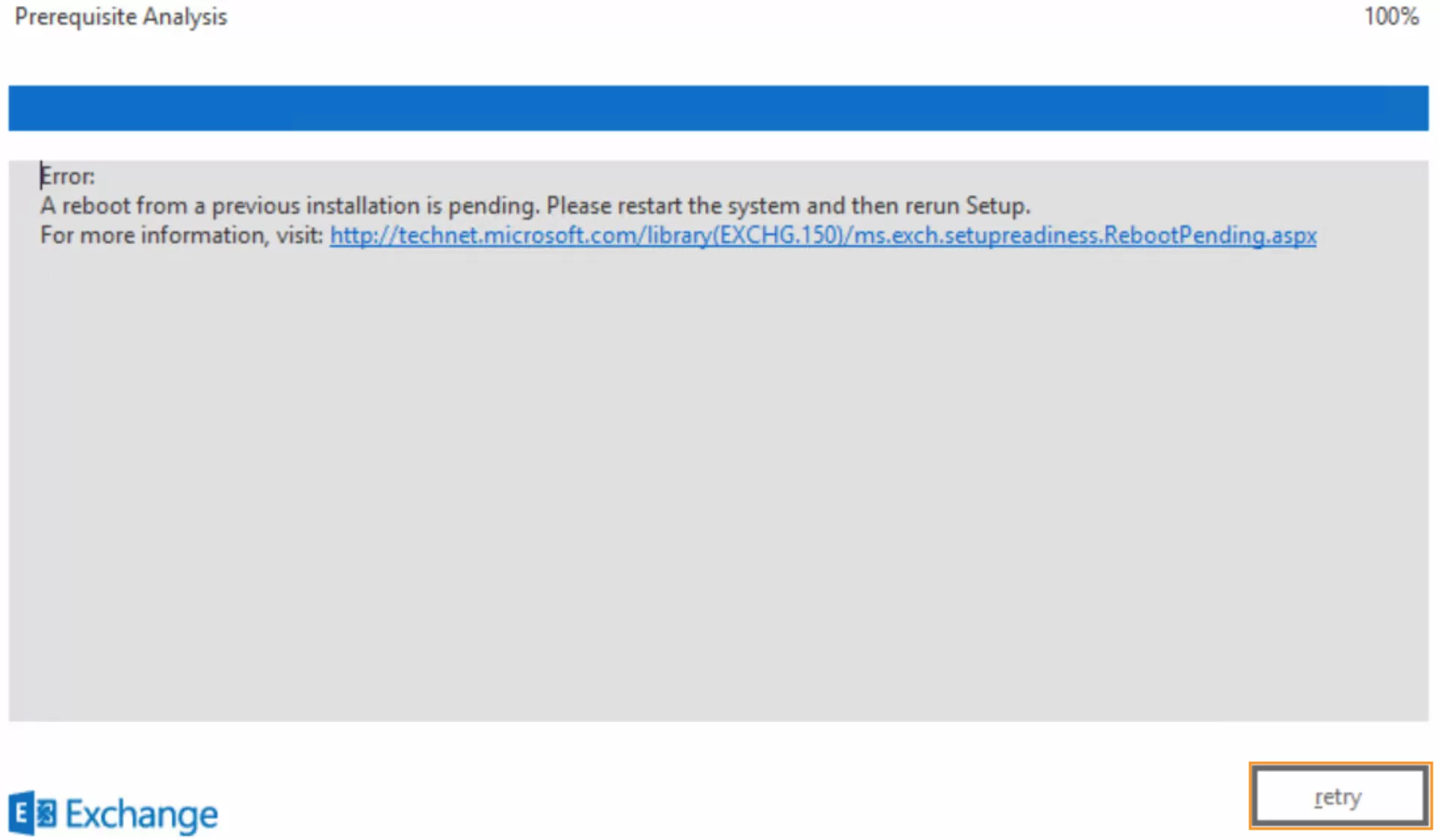 Exchange Server A Reboot From a Previous Installation Is Pending Hatası